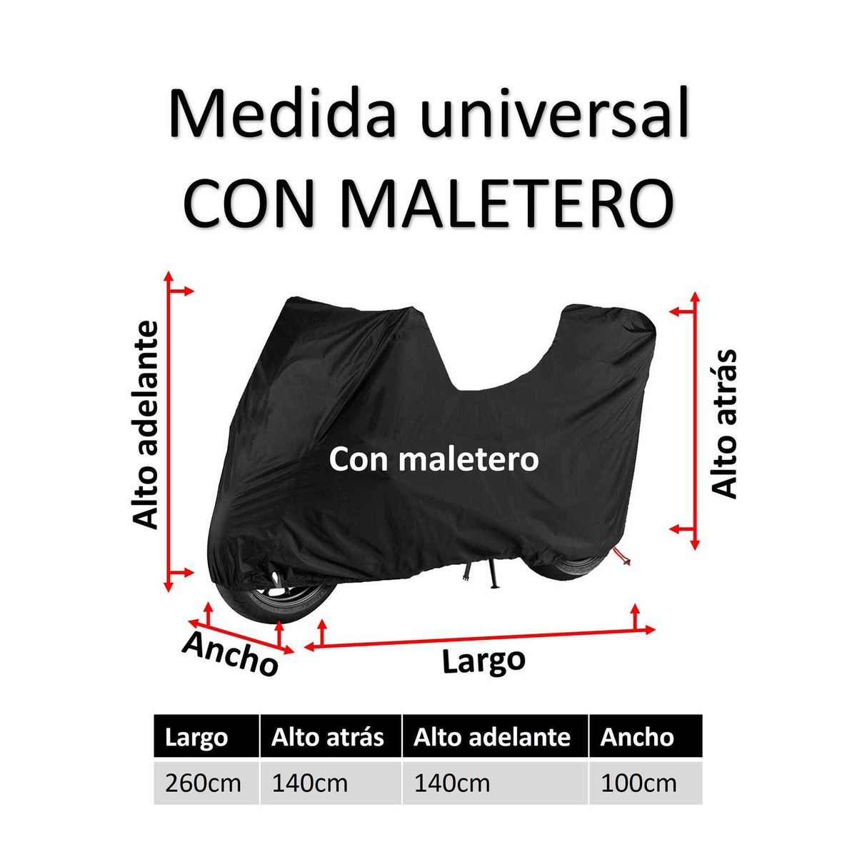VELBROS - Pijama Moto Forro Cobertor Carpa Funda - Negro - CON BAÚL