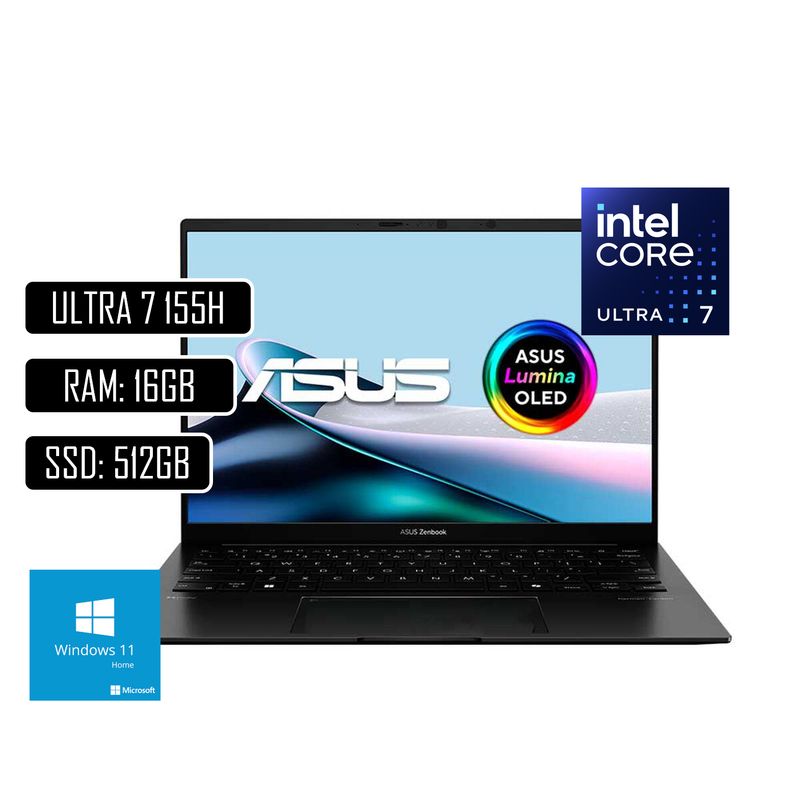 ASUS - Portatil ASUS Zenbook OLED 14 Pulgadas - Intel Core ULTRA 7 155H - RAM 16GB - SSD 512GB
