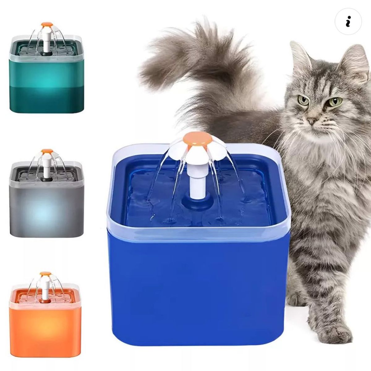 PETS ACCESORIOS - Fuente Agua Gato Led Azul