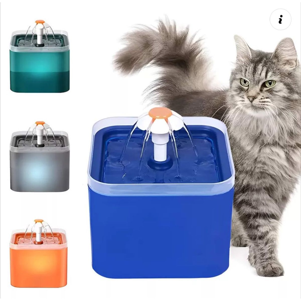 PETS ACCESORIOS - Fuente Agua Gato Led Azul