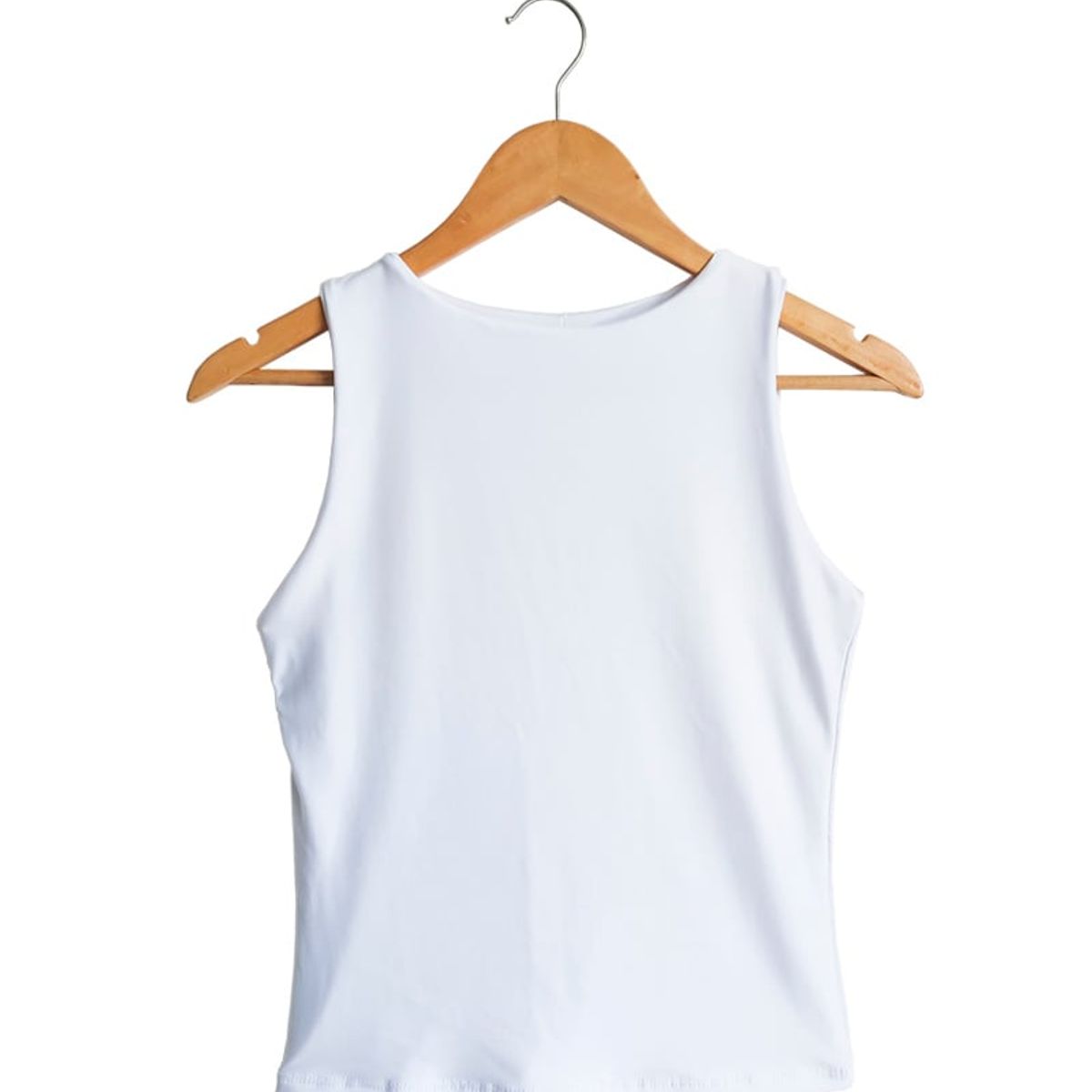 SYK - Blusa Crop Top Para Mujer Unicolor Licrado Color Blanco