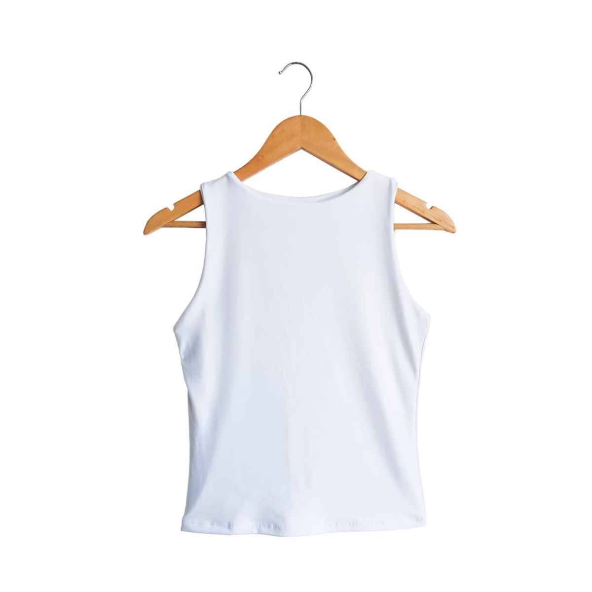 SYK - Blusa Crop Top Para Mujer Unicolor Licrado Color Blanco