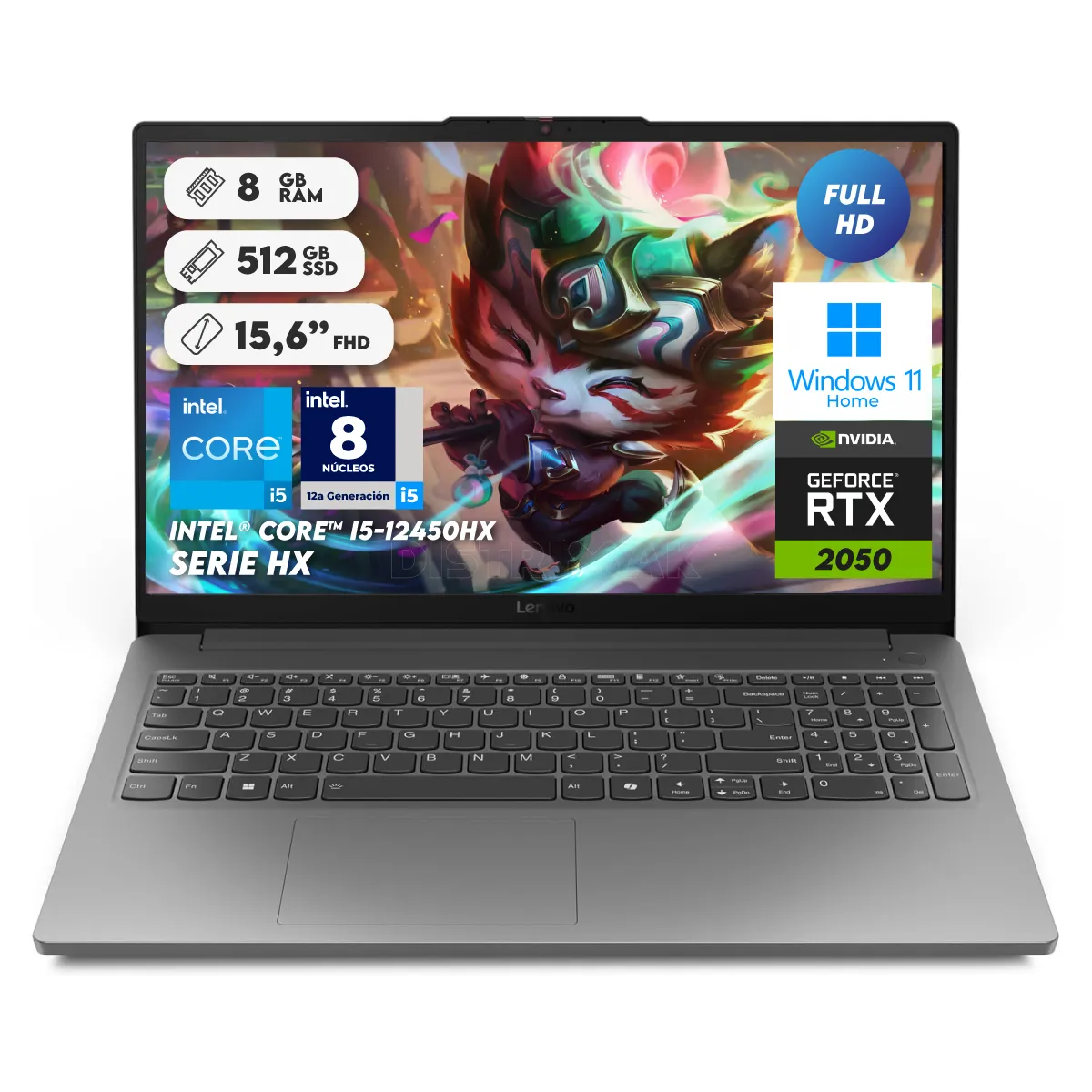 LENOVO - Portátil Gamer Lenovo Loq Intel I5 12450hx Ram 8gb Ssd 512gb Win 11