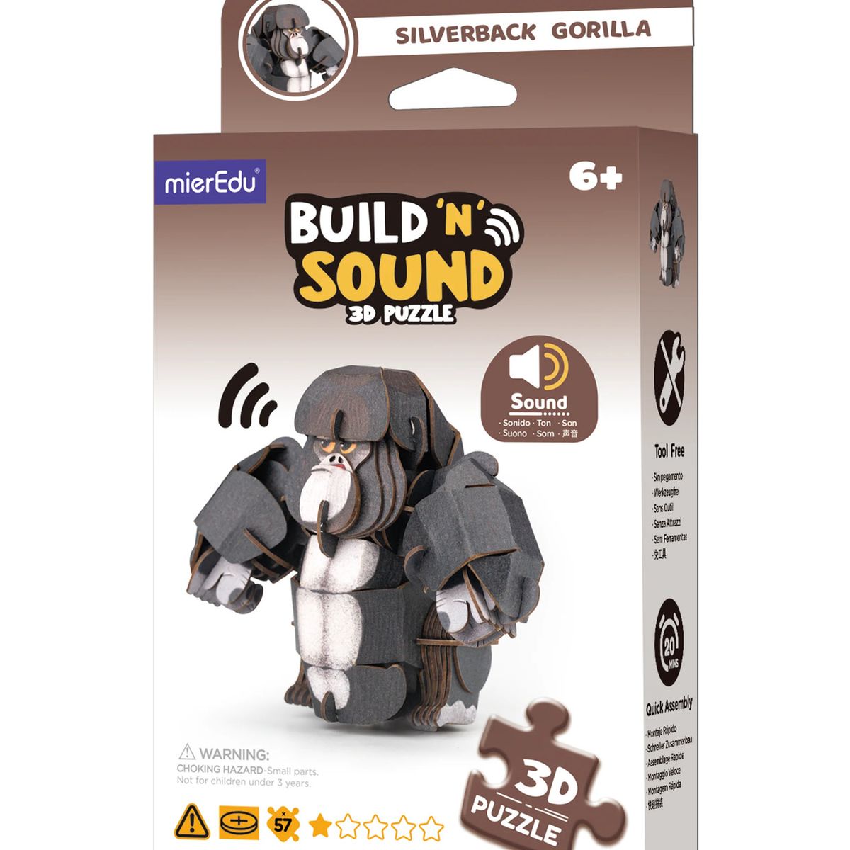 GENERICO - ROMPECABEZAS NIÑOS NIÑAS 3D INTERACTIVO - GORILA - SONIDO