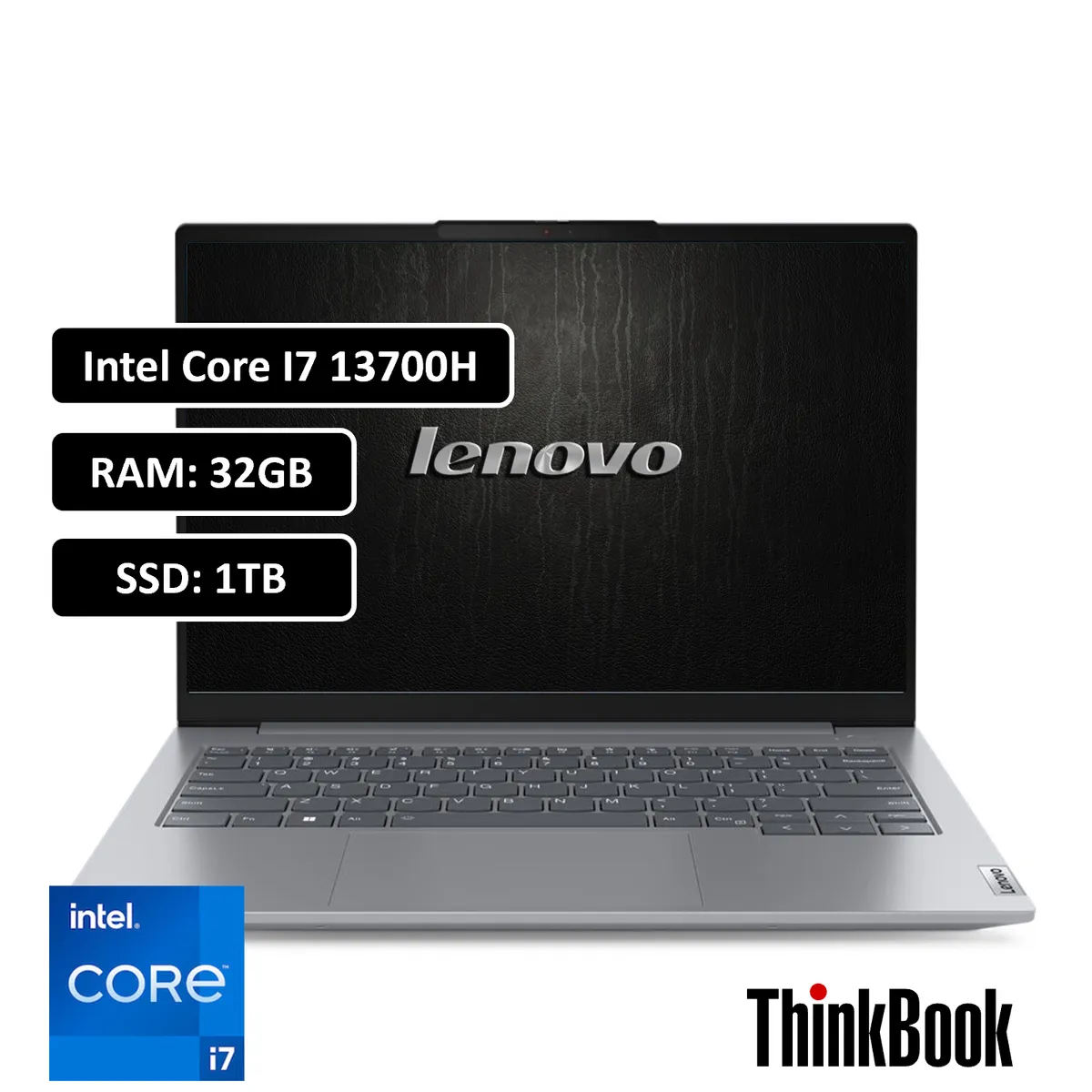 Lenovo - PORTATIL LENOVO THINKBOOK CORE I7 13700H - 32GB DDR5 - 1TB SSD - 14" WUXGA - RJ45 - WIN 11 PRO