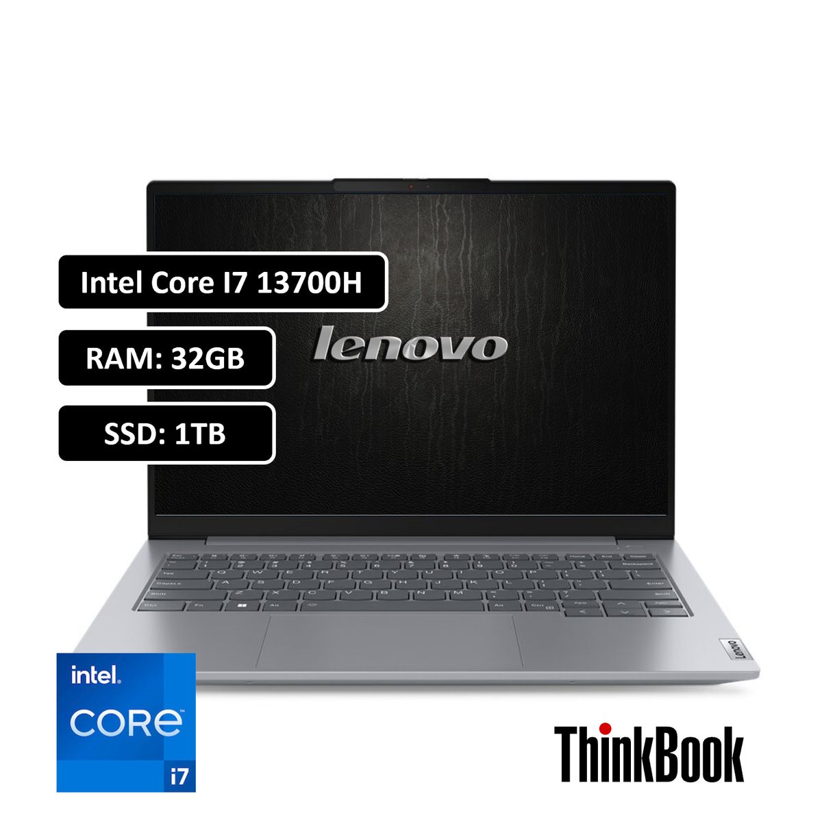 Lenovo - PORTATIL LENOVO THINKBOOK CORE I7 13700H - 32GB DDR5 - 1TB SSD - 14" WUXGA - RJ45 - WIN 11 PRO