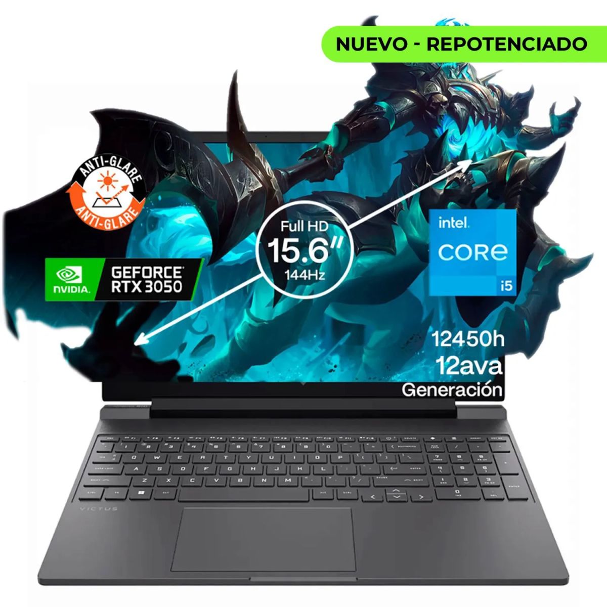 HP - Portatil Gamer Hp Victus 15 Core I5 12450h 64/1Tb Rtx 3050 15,6 144hz