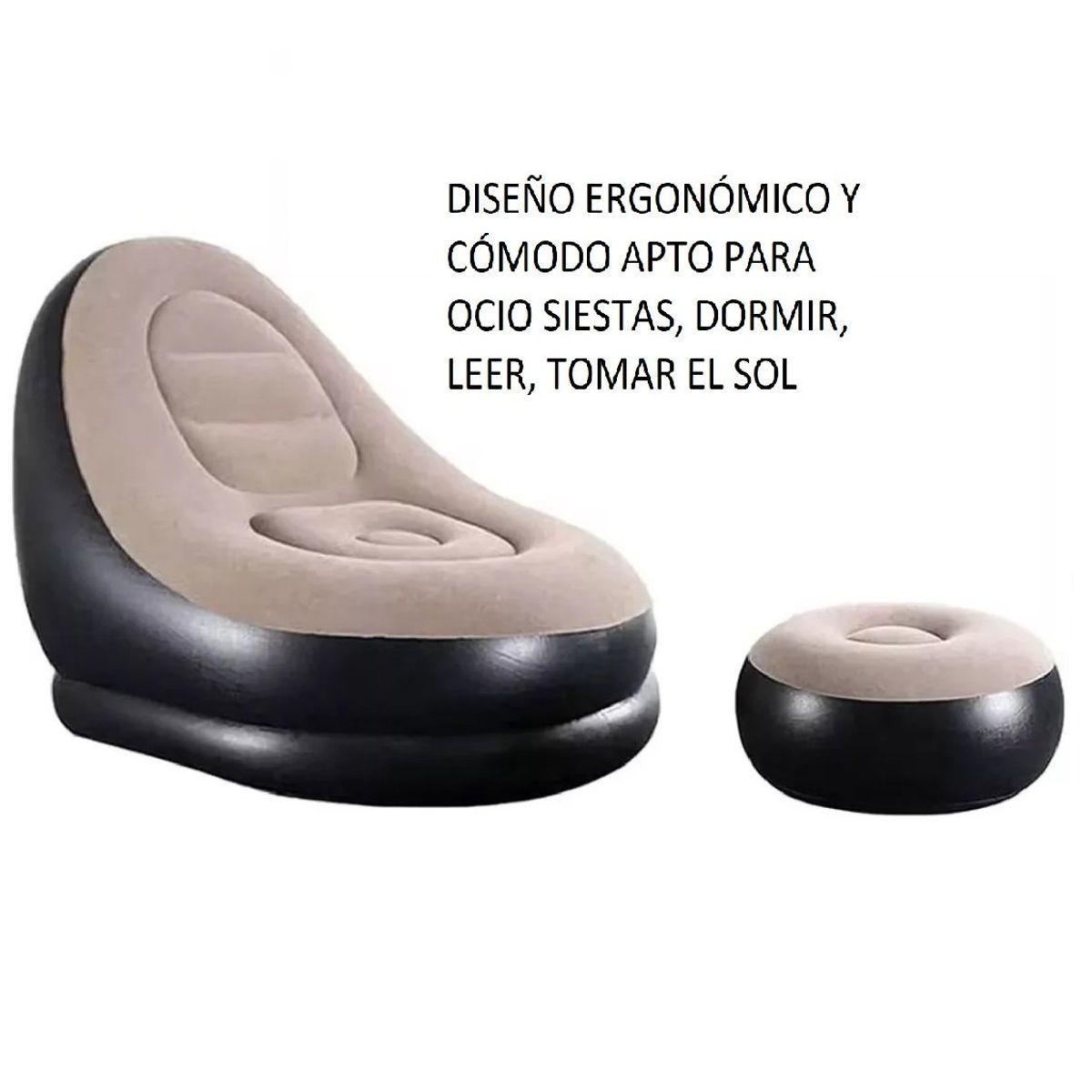 GENERAL - Silla Inflable Portatil Con Reposa Pies + Inflador