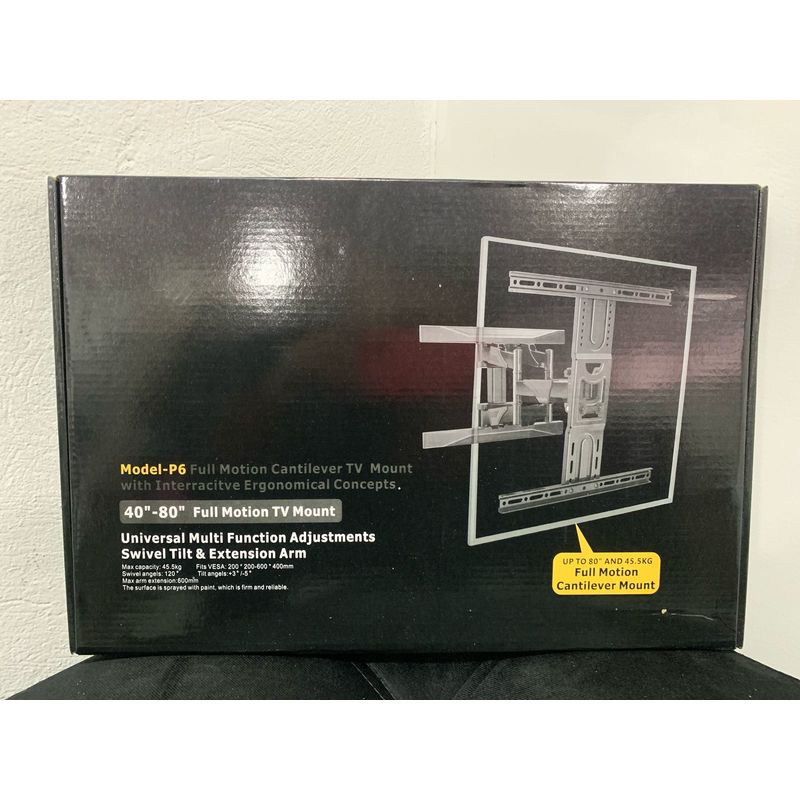 GENERICO - Soporte P6 De Pared Para Tv/Monitor De 40 A 80 Pulgadas Negro