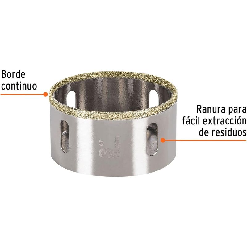 GENERICO - Sierra copa borde continuo diamantado 3" Truper