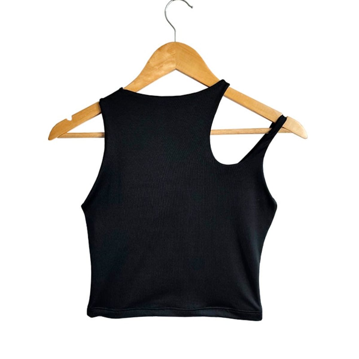 SYK - Blusa Crop Top Basica Para Mujer Unicolor Licrado Blanco Sin Mangas