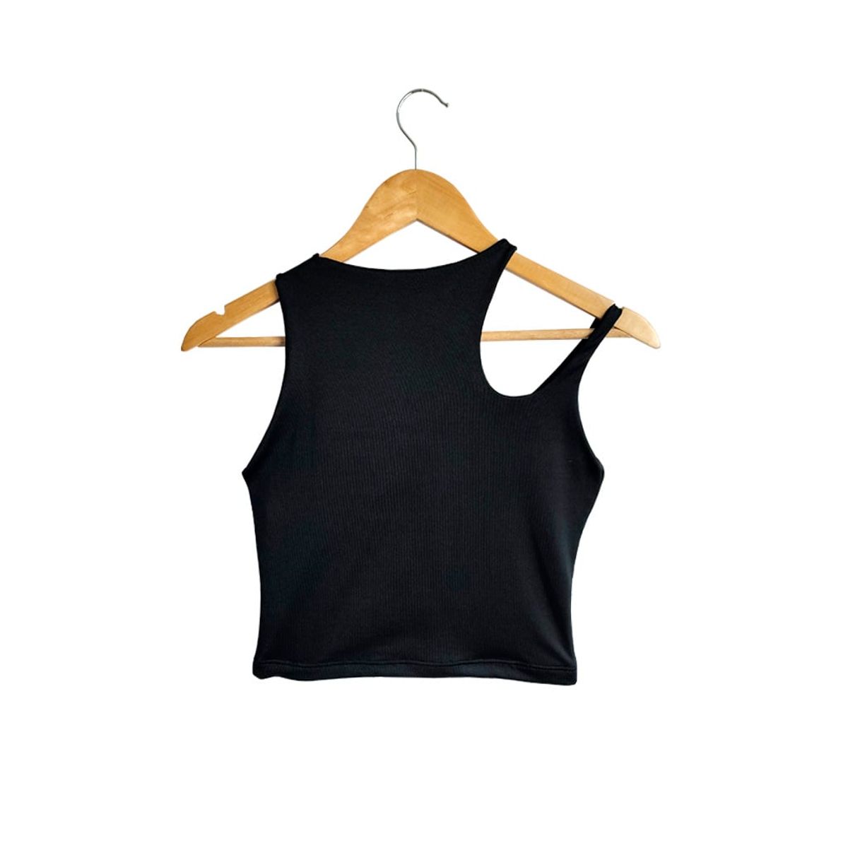 SYK - Blusa Crop Top Basica Para Mujer Unicolor Licrado Blanco Sin Mangas