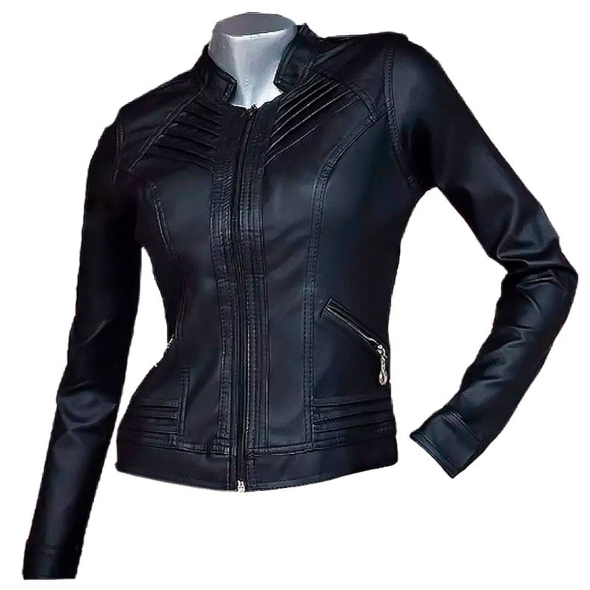 SYK - Chaqueta para mujer en cuero sintético garantizada 30off