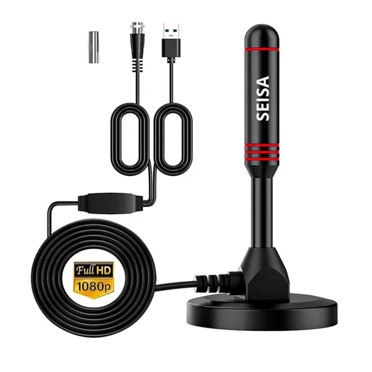 SEISA - Antena Digital Tdt Interior Hd 1080p 4k Usb 5 Metros