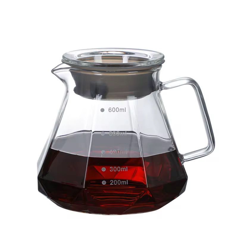 GENERICO - Jarra De Café 600ml En Vidrio Diseño Diamante