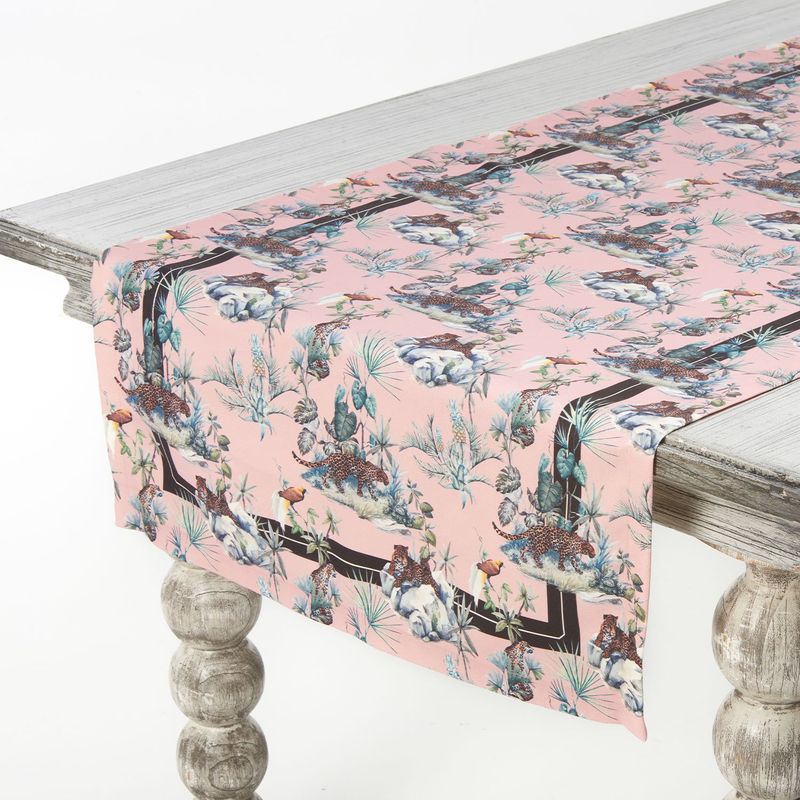 GARDENIA HOME DECOR - Camino de mesa África rosa 8 puestos (.60x2.60)
