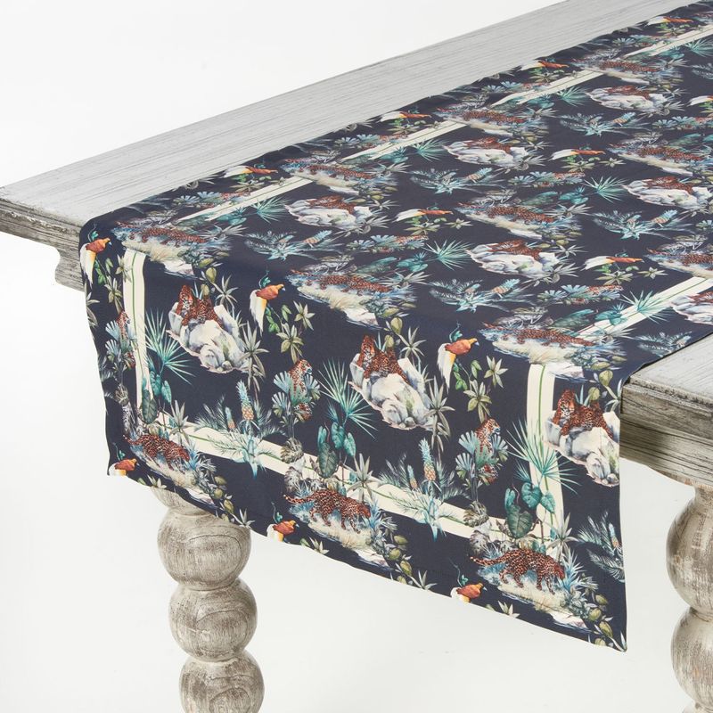 GARDENIA HOME DECOR - Camino de mesa África negro 8 puestos (.60x2.60)