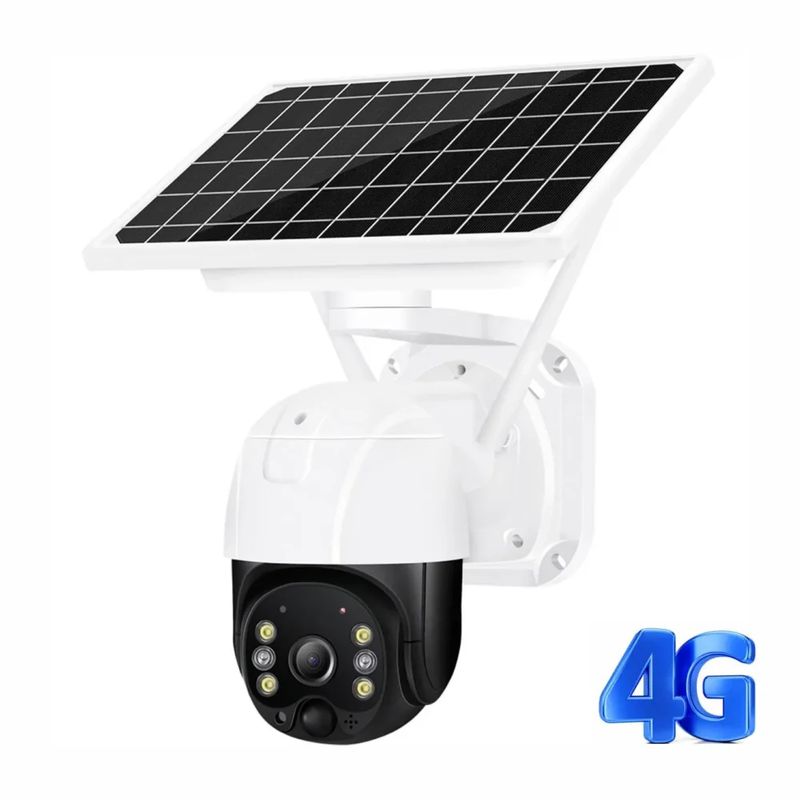 GENERICO - Cámara Vigilancia Ptz Panel Solar Para Exteriores Con Sim 4g