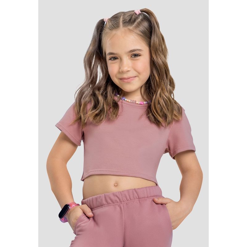 MARKETING PERSONAL - Crop Top Infantil Femenino Rosa Mp 4132