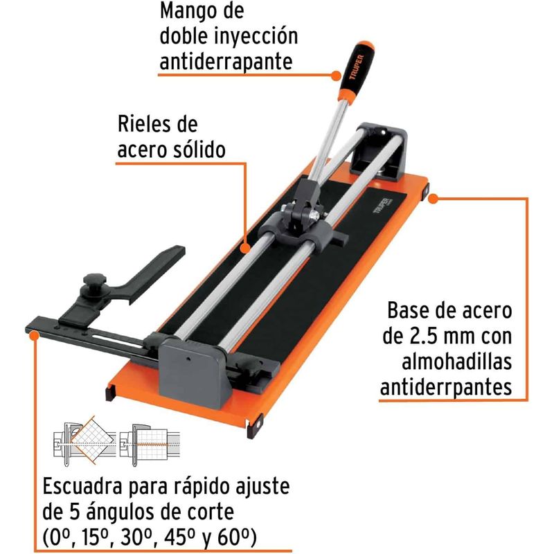 GENERICO - Cortador de azulejo 24" 60 cm con baleros  Truper