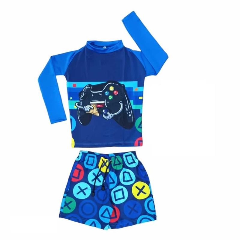 GENERICO - Traje de baño Infantil Buzo y Pantaloneta - Videojuegos