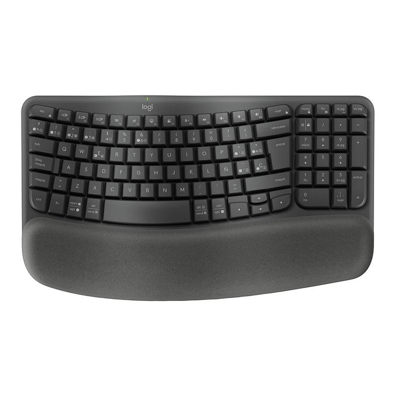 LOGITECH - Teclado Ergonómico Inalámbrico Logitech Wave Keys Negro Español