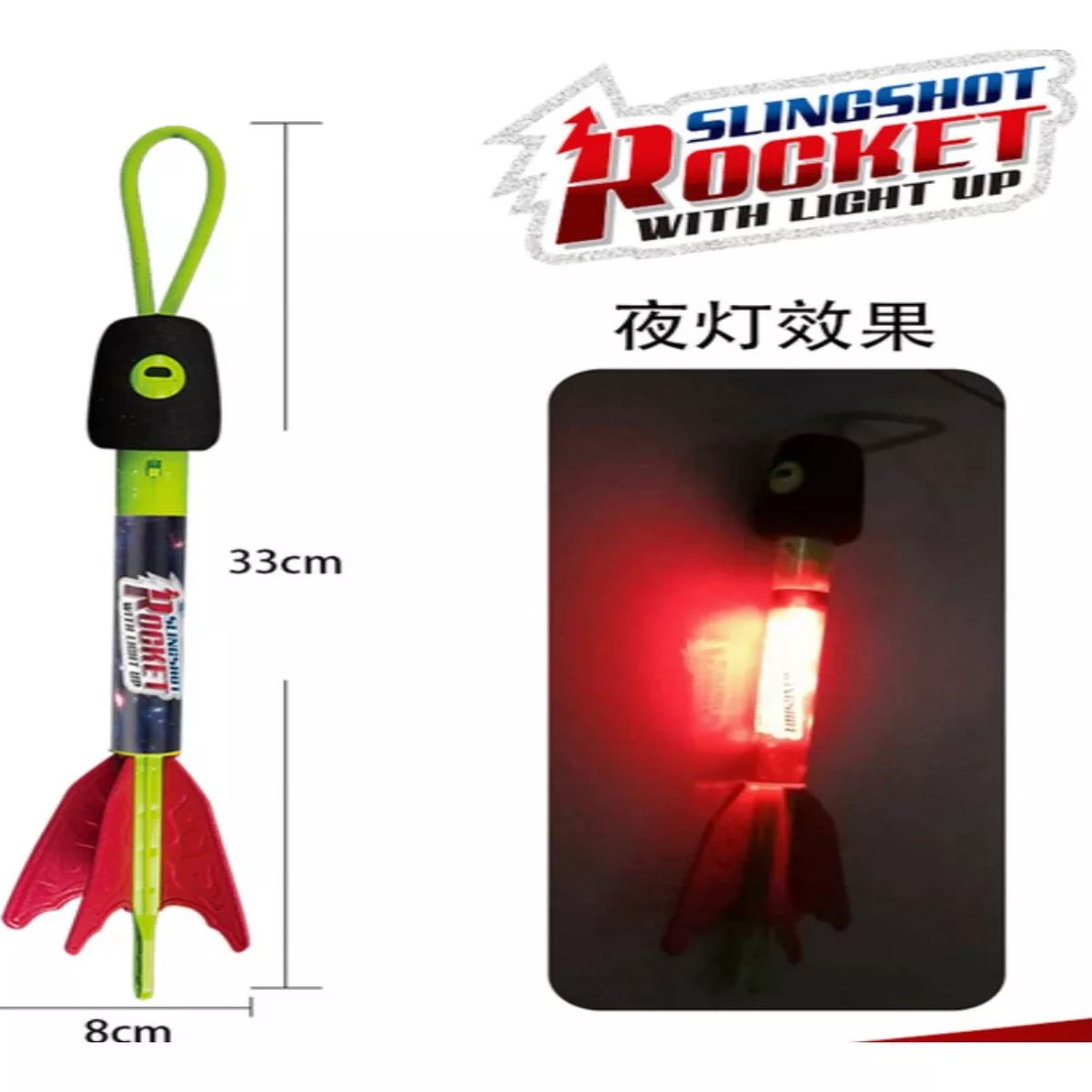 MARKET TOYS - Juguete Cohete Misil Espuma Con Luz Para Niños