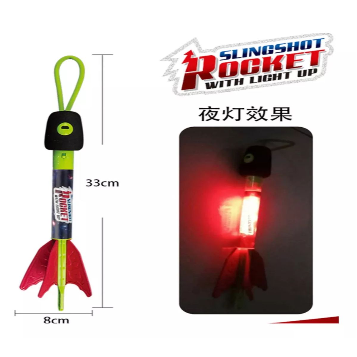 MARKET TOYS - Juguete Cohete Misil Espuma Con Luz Para Niños