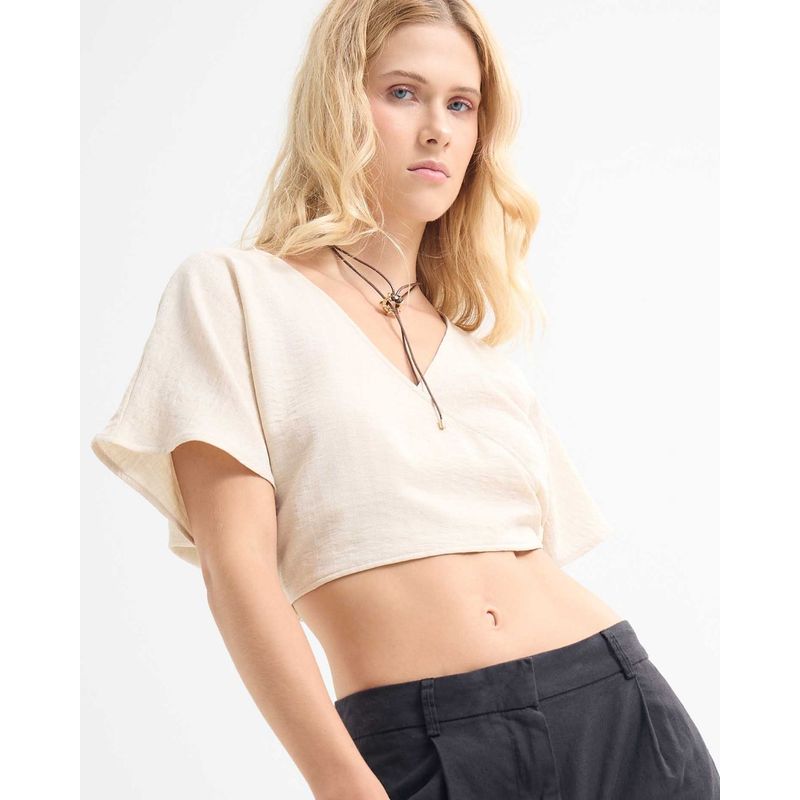 SEVEN SEVEN - Blusa Para Mujer Manga Corta Color Arena Marca Seven Seven #28124026
