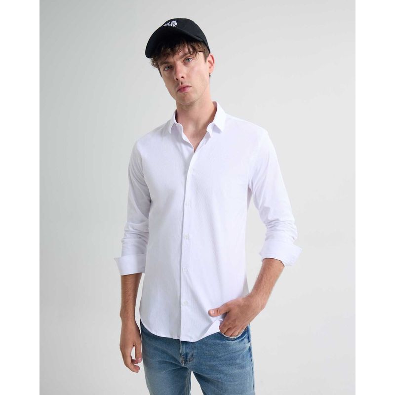 SEVEN SEVEN - Camisa Para Hombre Manga Larga Cuello Casual M Color Marfil Marca Seven Seven #45012114