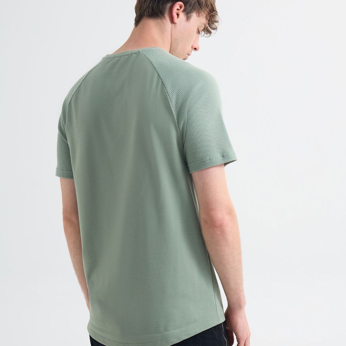 SEVEN SEVEN - Camiseta Manga Corta Texturizada  Para Hombre Verde Seven Seven