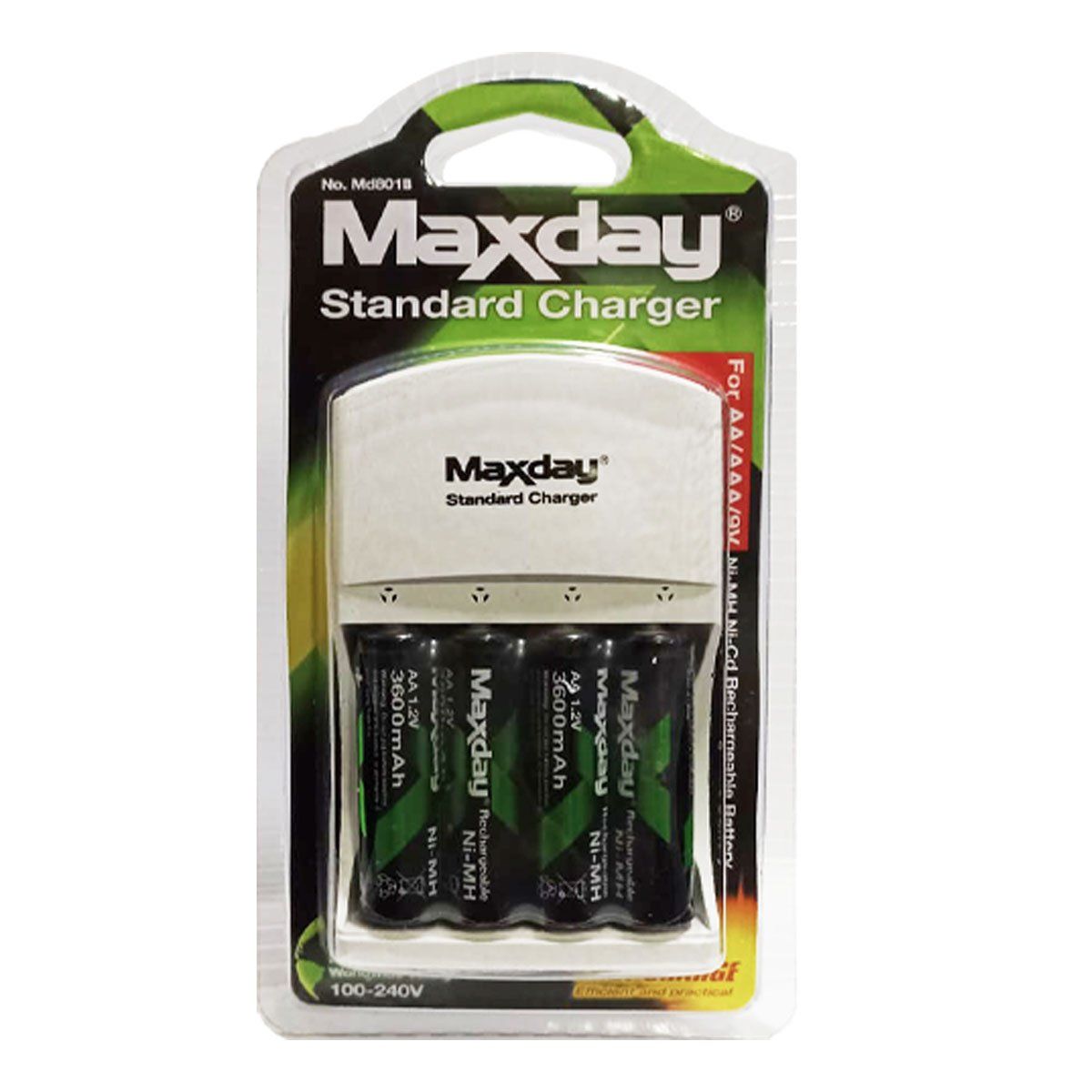 GENERICO - Baterias 3600mah Aa Recargable X 4 Pack+ Cargador