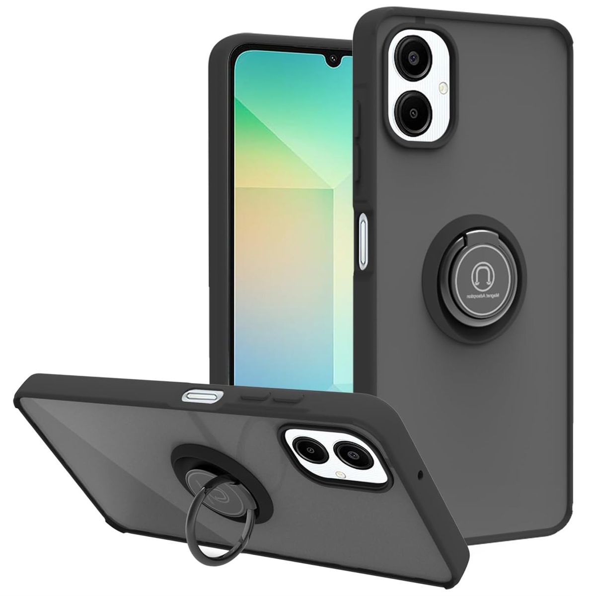 GENERICO - Funda Estuche Mate Con Anillo Compatible Samsung A06 Negro