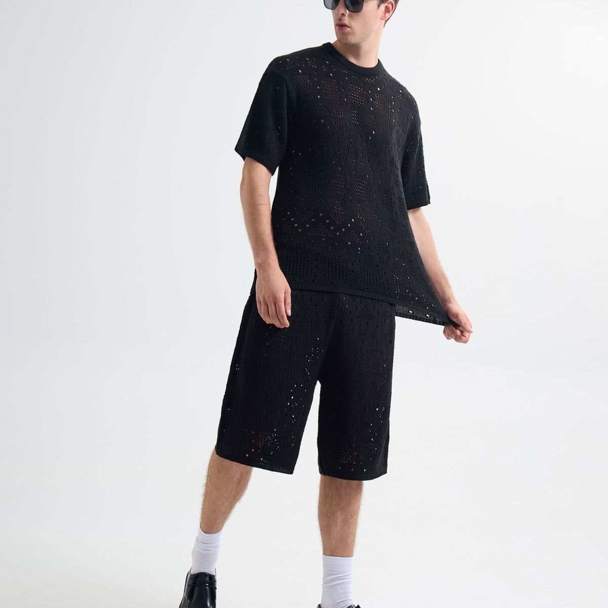 SEVEN SEVEN - Bermuda Para Hombre Regular Largo Color Negro Marca Seven Seven #45100712