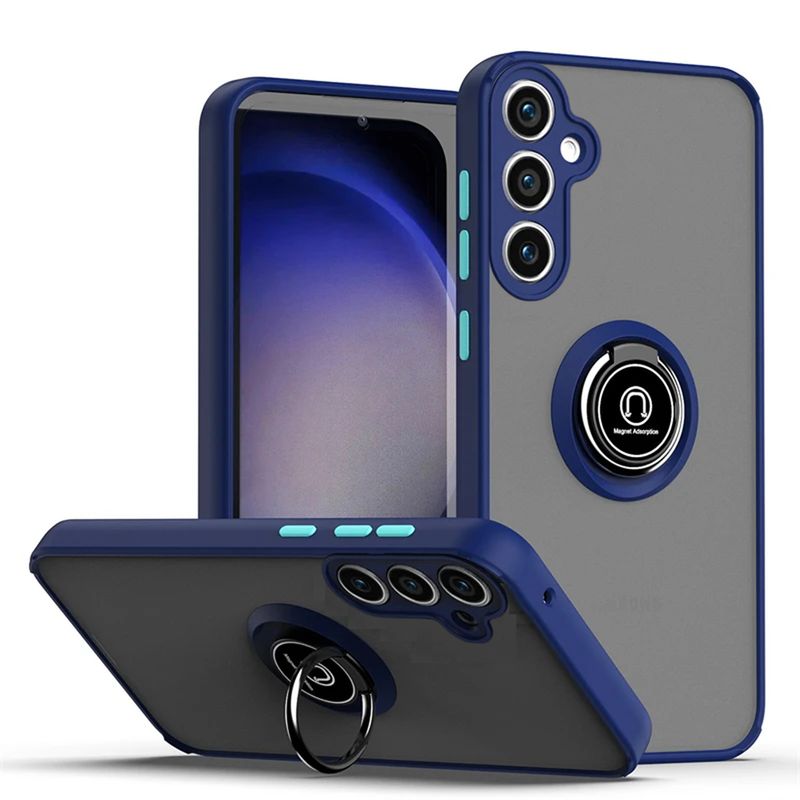 GENERICO - Funda Estuche Mate Con Anillo Compatible Samsung S25 5G Azul