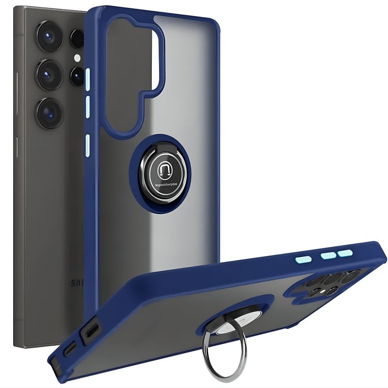 GENERICO - Funda Estuche Mate Con Anillo Compatible Samsung S25 Ultra Azul