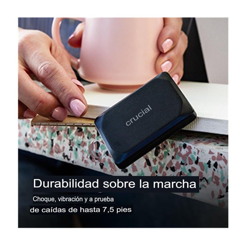 CRUCIAL - Disco Duro Externo Crucial X9 SSD Portatil de 1 TB Negro