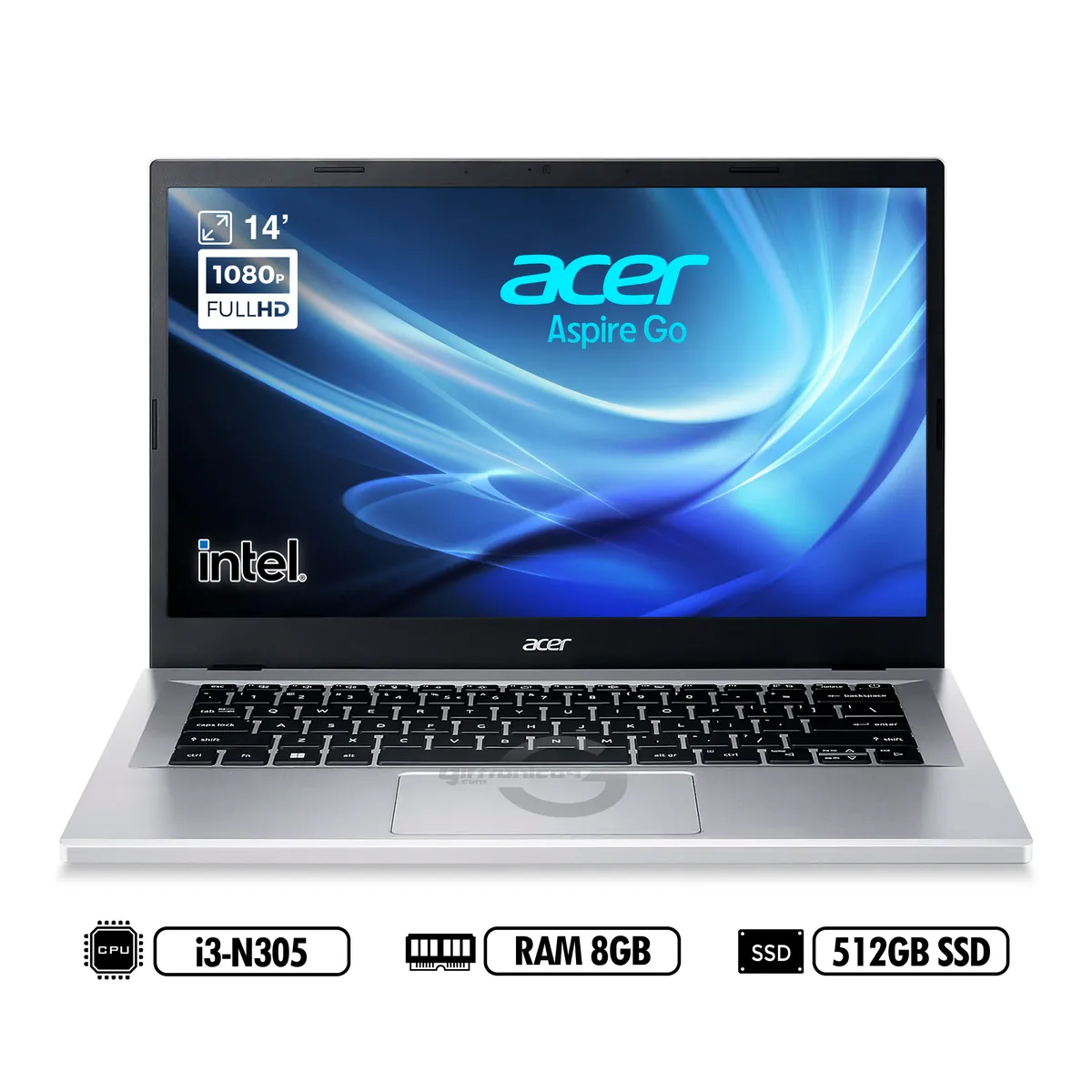 ACER - Portátil ACER ASPIRE GO AG14-31P-35FJ INTEL I3-N305 RAM 8GB 512GB SSD SILVER