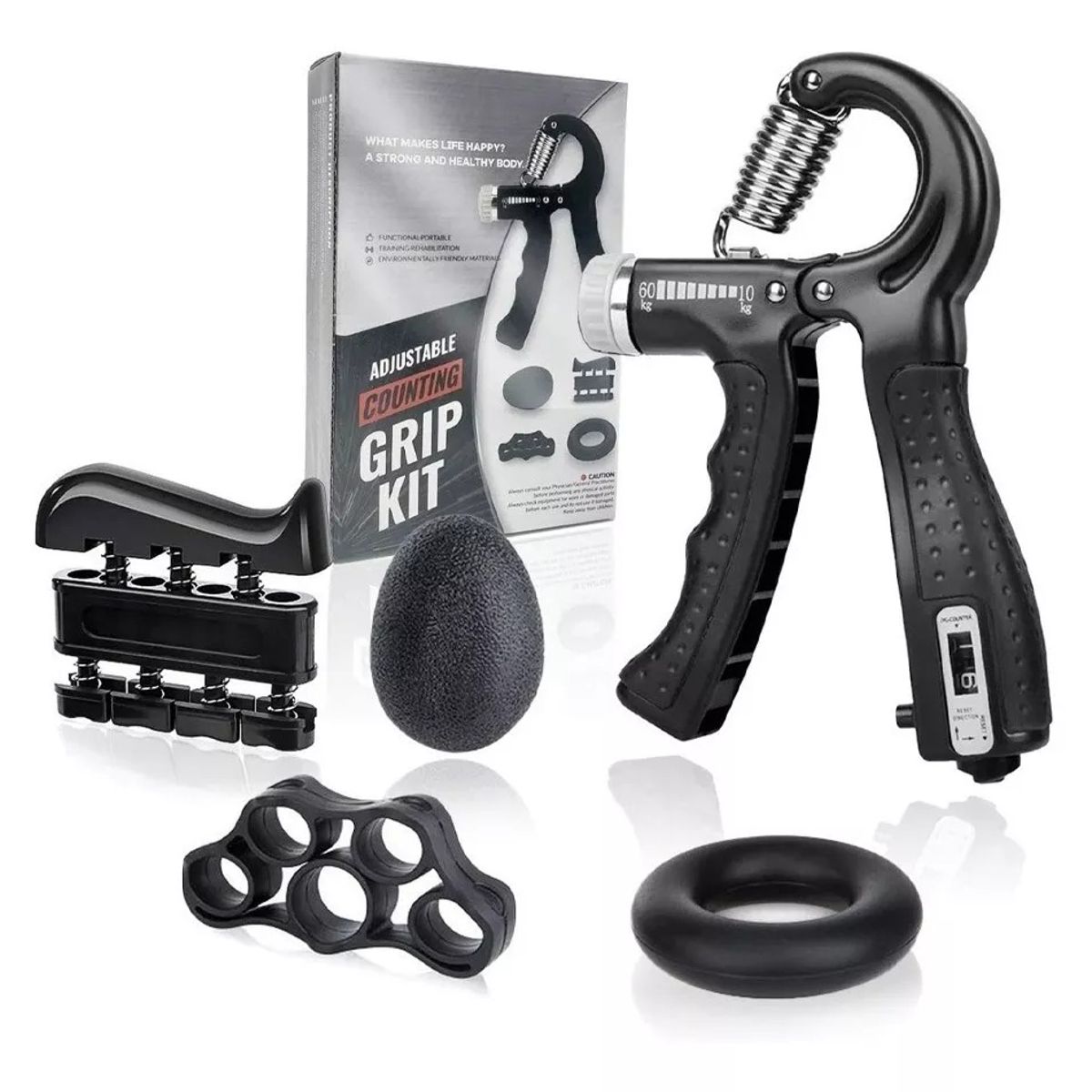 GENERICO - Set Hand Grip Fortalecedor Agarre De Mano Antebrazo Estres