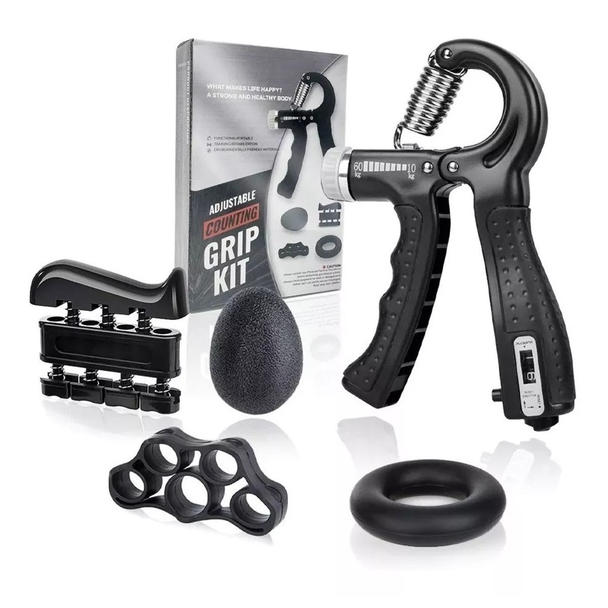 GENERICO - Set Hand Grip Fortalecedor Agarre De Mano Antebrazo Estres