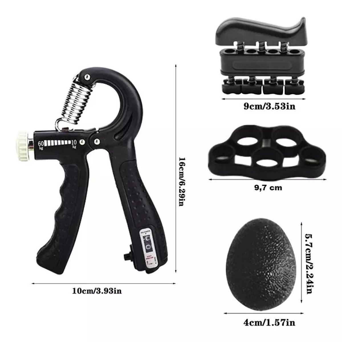 GENERICO - Set Hand Grip Fortalecedor Agarre De Mano Antebrazo Estres