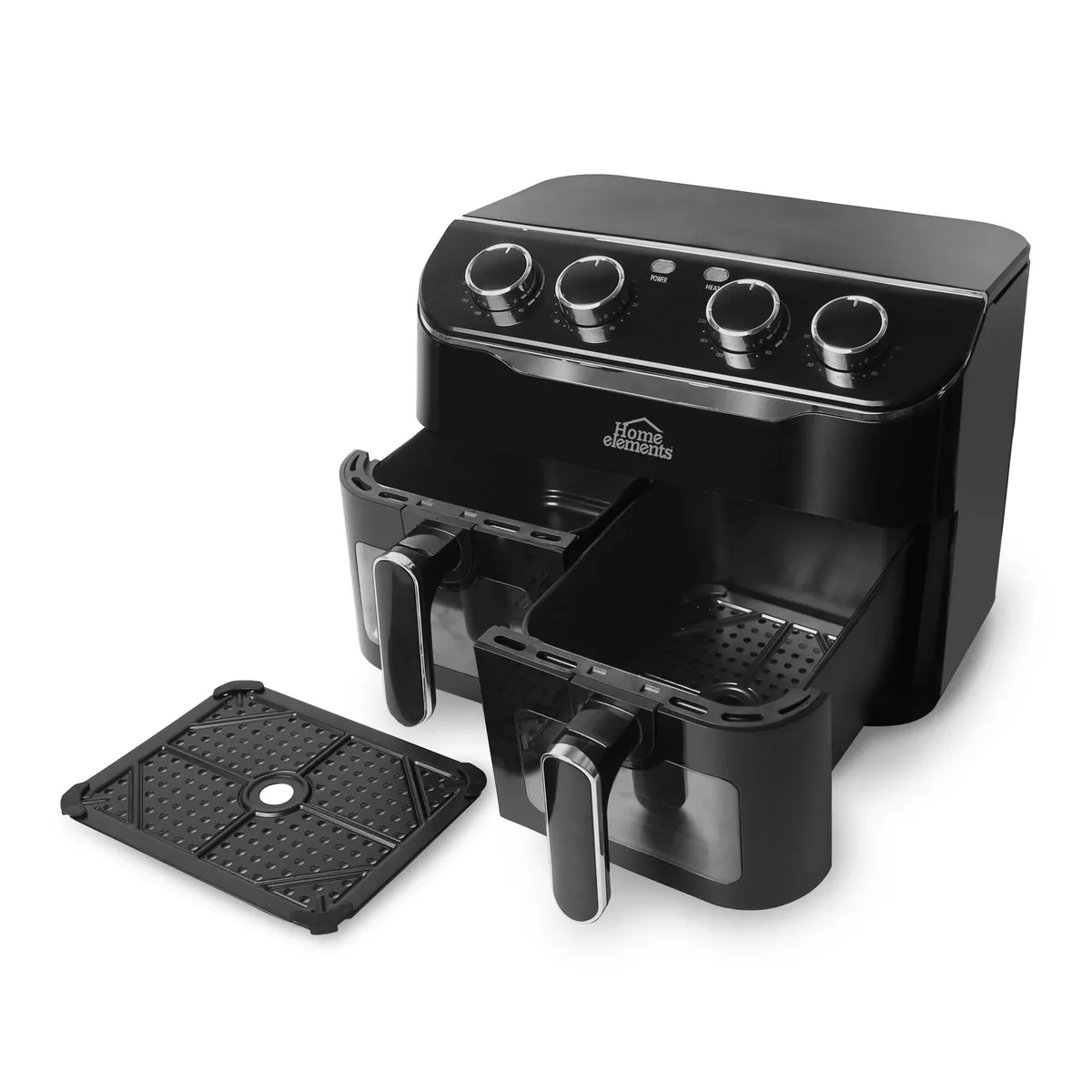 HOME ELEMENTS - Freidora De Aire Doble 8 Litros 2 Canastas