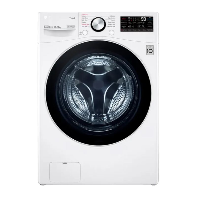 LG - Lavadora carga Frontal 2 en 1 - 16 Kg/35 lbs - AIDD - Blanca WD16WG2S6