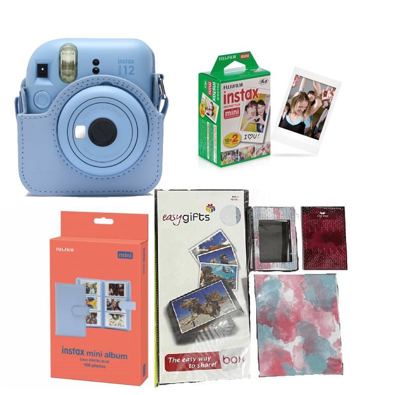 FUJIFILM - Mega combo DP Cámara Instantánea Instax Mini 12 Azul