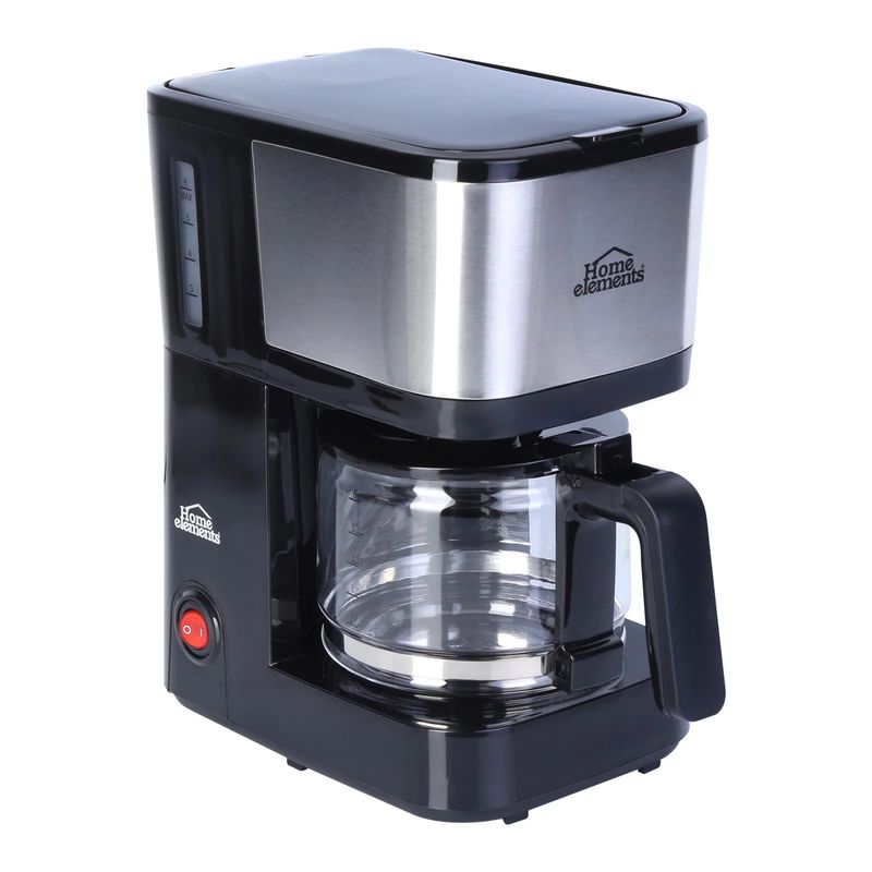HOME ELEMENTS - CAFETERA 6 TAZAS NEGRA V/VIDRIO