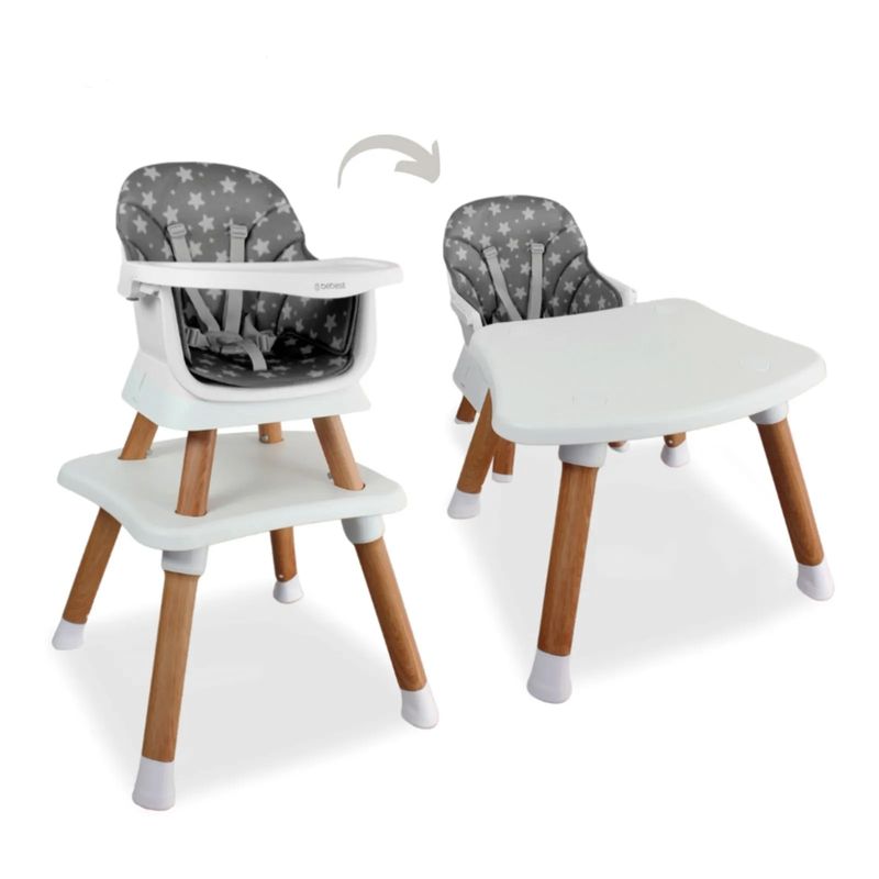 BEBESIT - Silla Comedor 5 en 1 Baby Elite Dinner Bebesit Gris