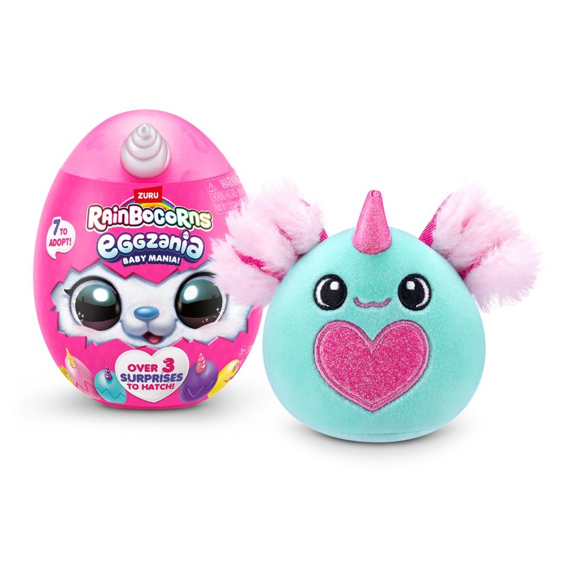 RAINBOCORNS - Peluche Sorpresa Eggzania Baby Mania Con 5 Sorpresas