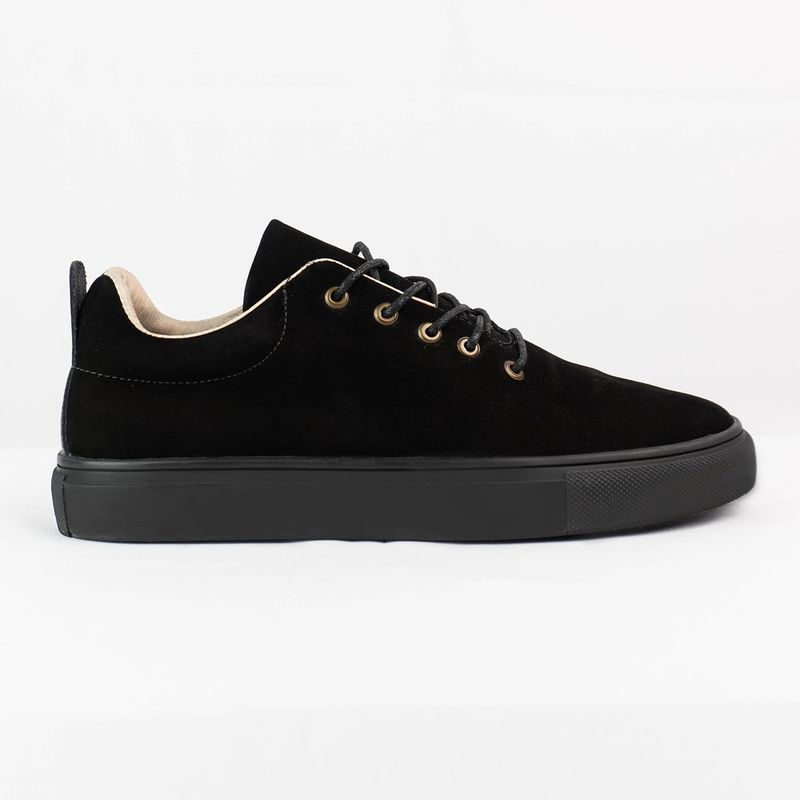 GENERICO - Tenis To Brogues en cuero nobuk color negro