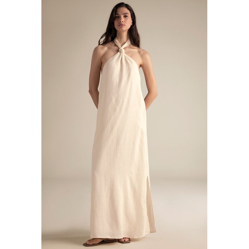TOUCHE BALNEAIRE - VESTIDO LARGO HALTER CON CARGADERAS AJUSTABLES 0F69052