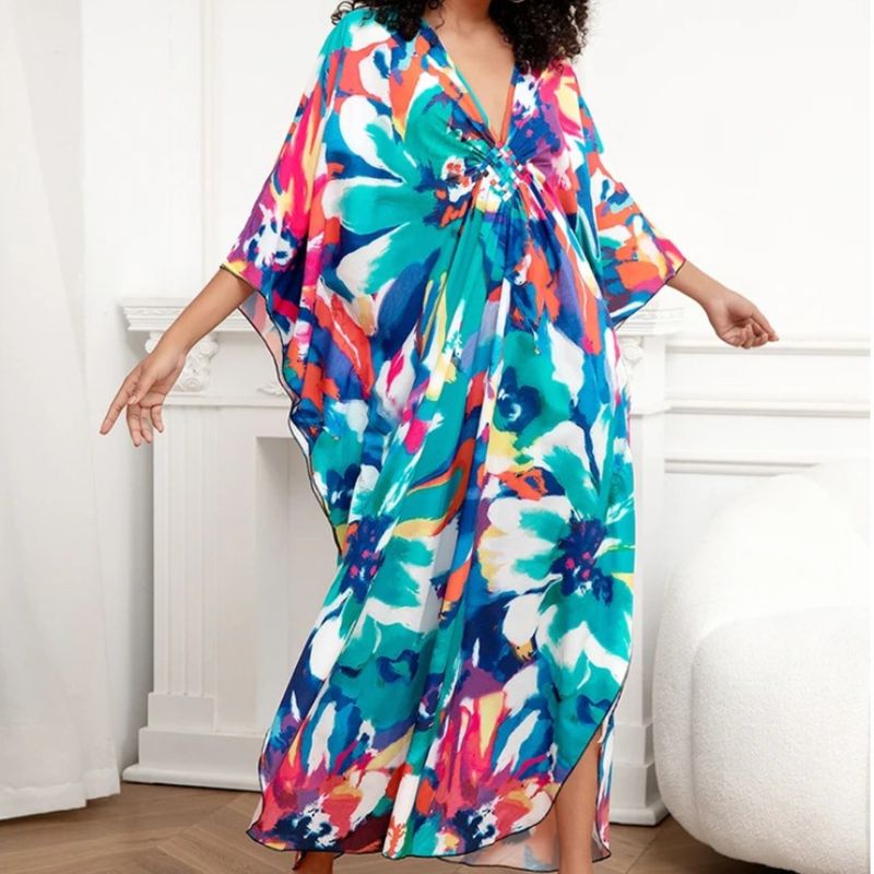 MANTARRAYA BEACHWEAR - Tunica playera vestido de playa largo cerrado